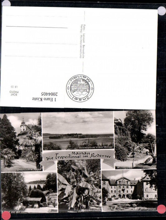 2004405,Mainau im Bodensee Totale Schlosskirche Palmen Bananenstaude Schloss Mehrbildkarte