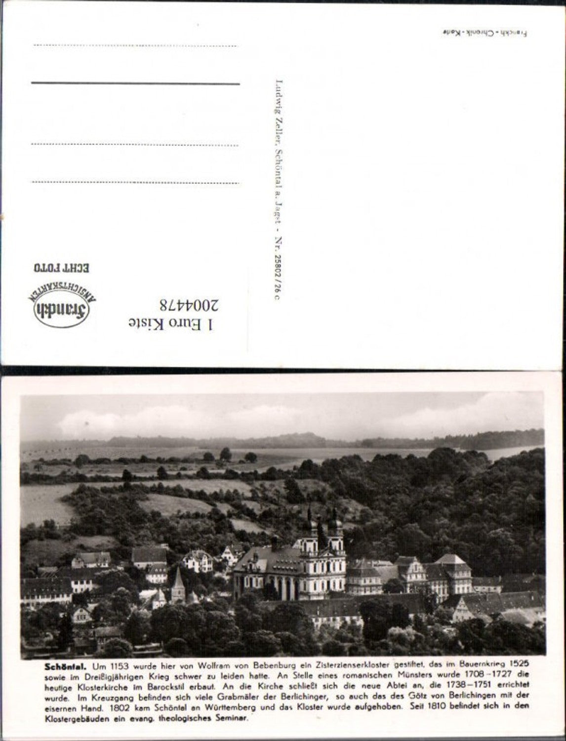 2004478,Schöntal Teilansicht Kirche Text