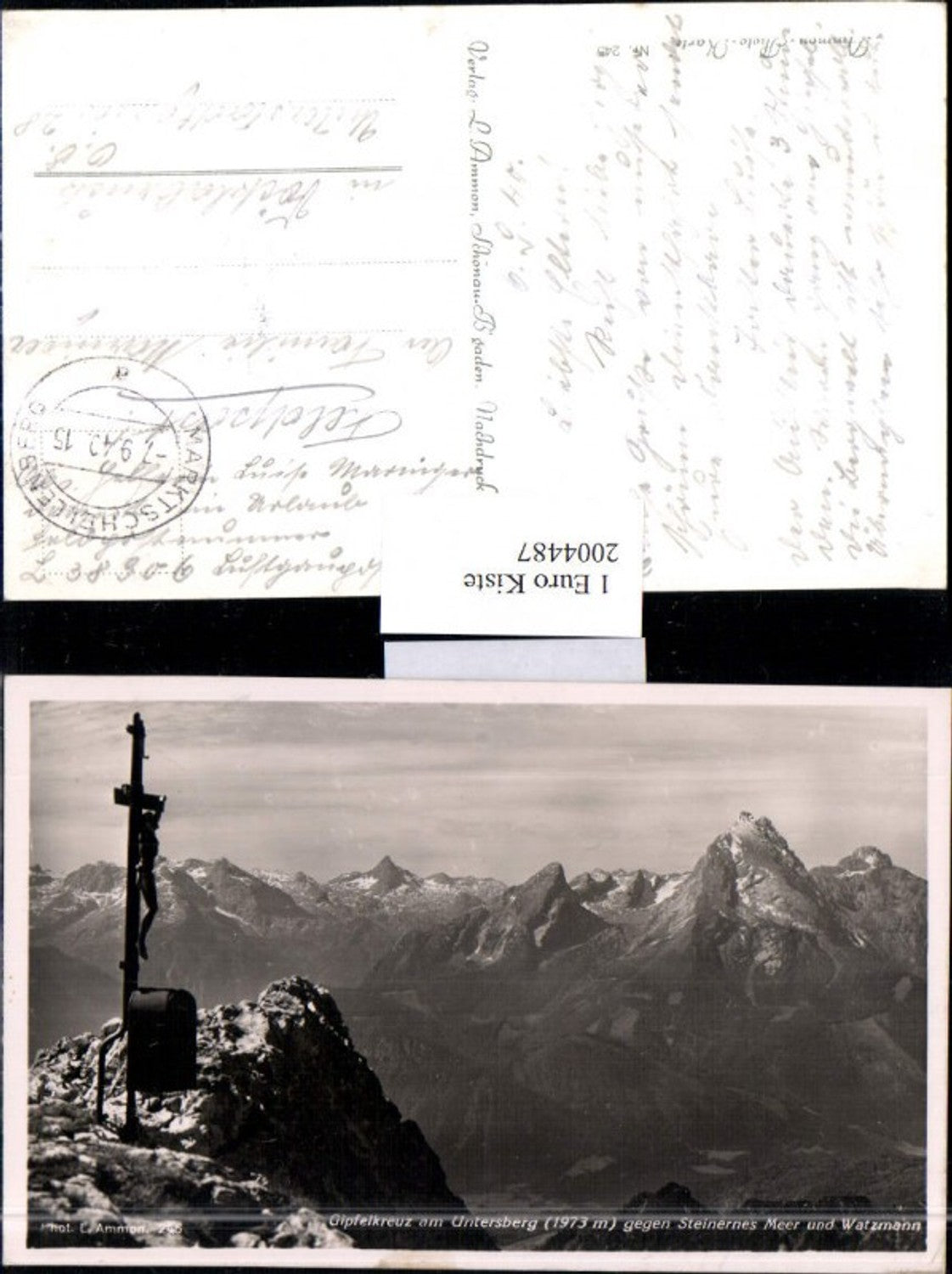 2004487,Gipfelkreuz am Untersberg geg. Steinernes Meer u. Watzmann