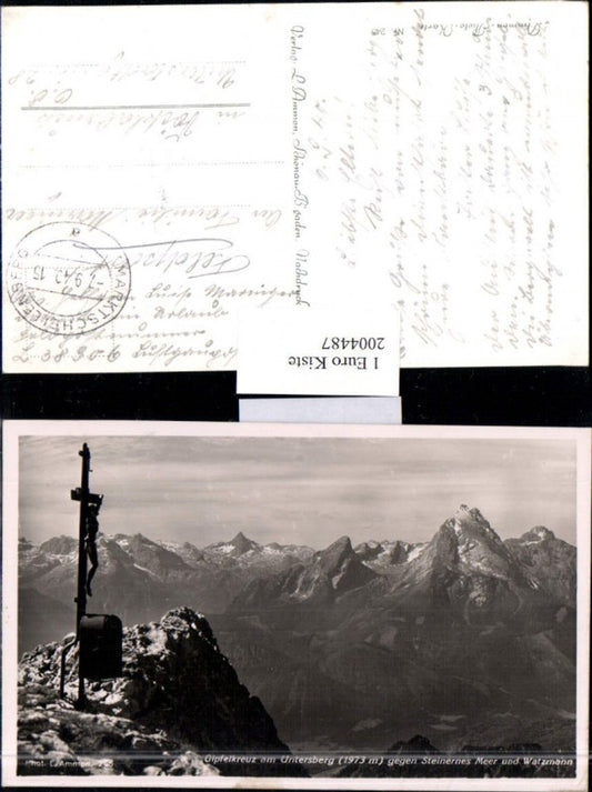 2004487,Gipfelkreuz am Untersberg geg. Steinernes Meer u. Watzmann