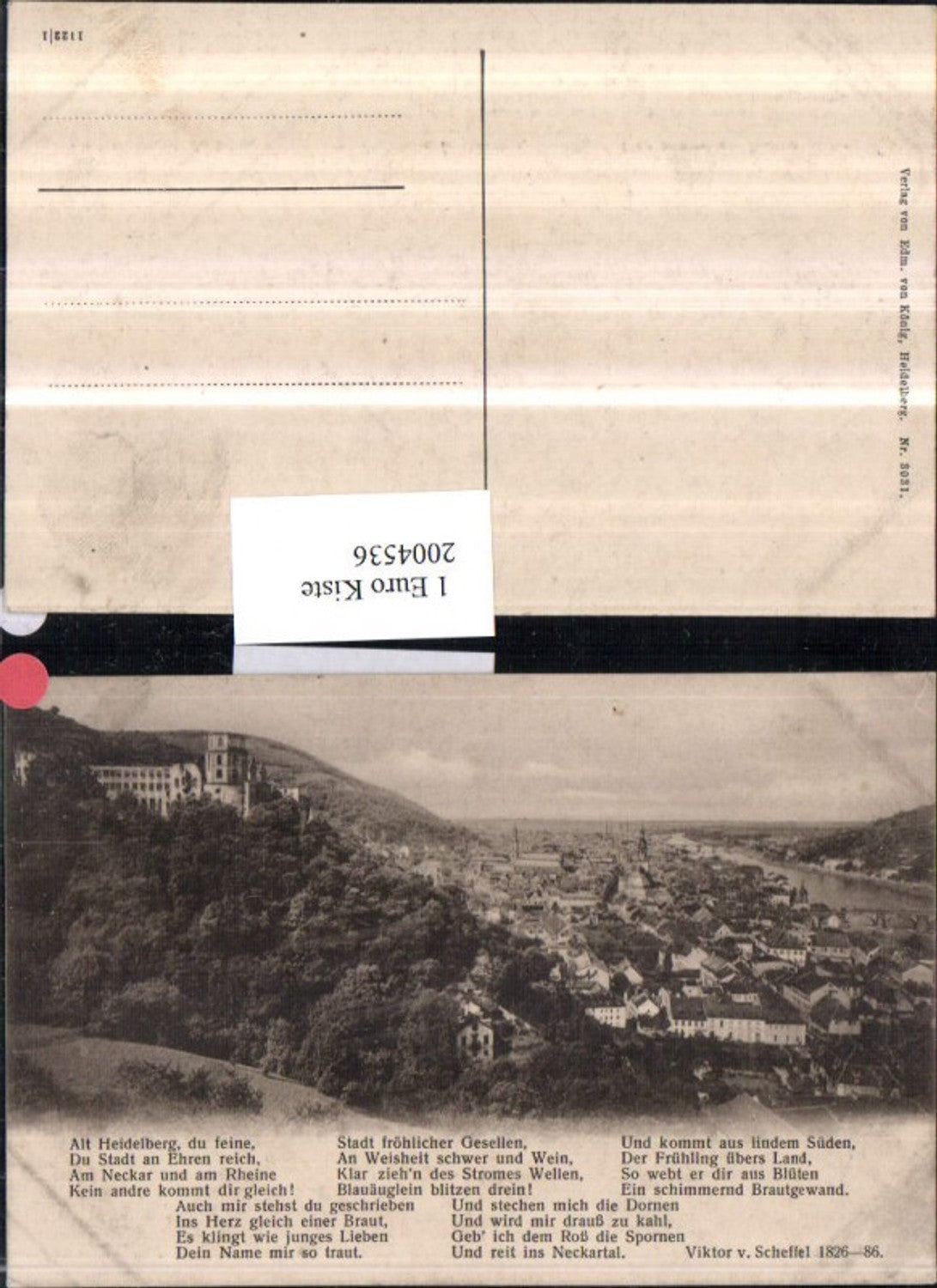 2004536,Heidelberg Totale m. Schloss Gedicht Text pub Edmund König 3031