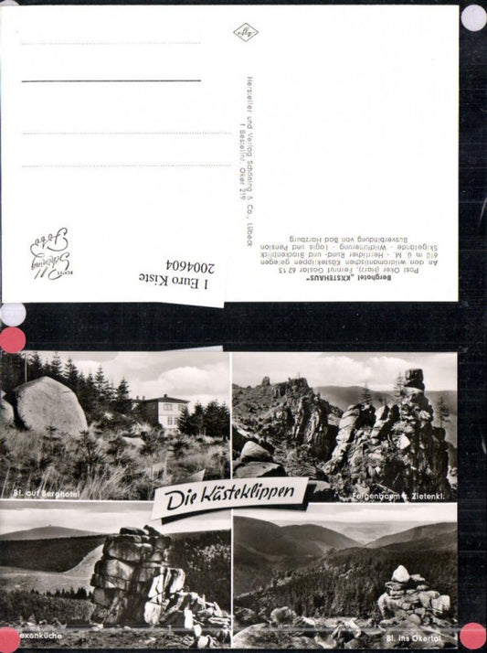 2004604,Die Kästeklippen b. Oker im Harz Berghotel Okertal Hexenküche Feigenbaum Mehrbildkarte