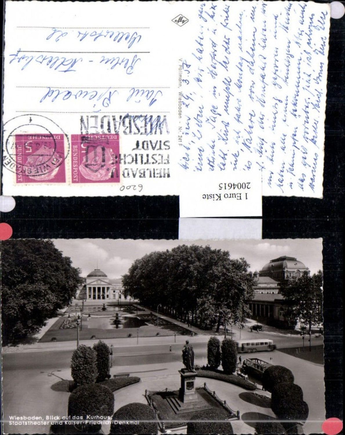 2004615,Wiesbaden Blick auf d. Kurhaus Staatstheater u. Kaiser-Friedrich-Denkmal