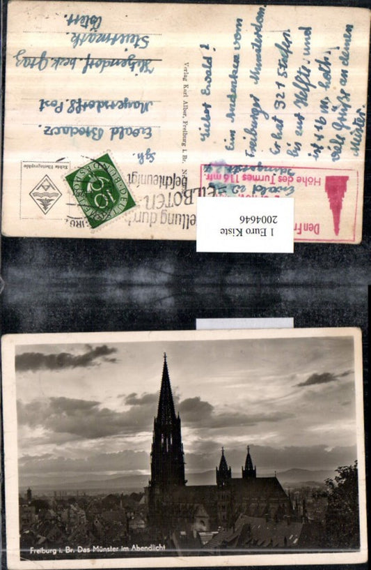 2004646,Freiburg im Breisgau Teilansicht Das Münster im Abendlicht
