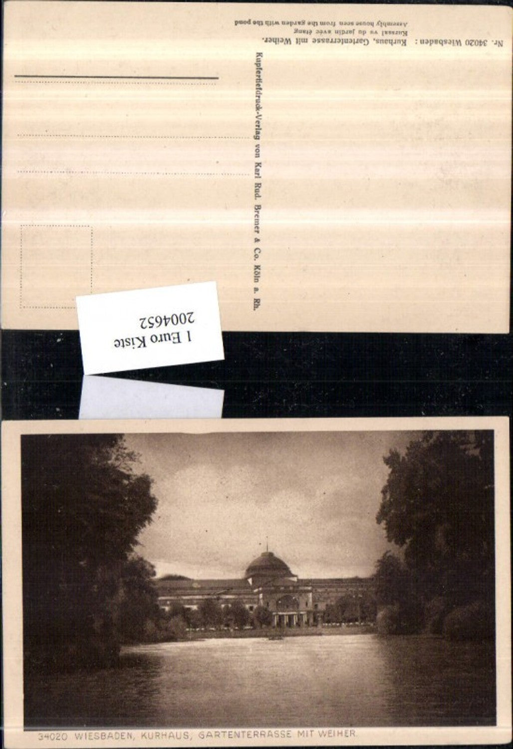 2004652,Wiesbaden Kurhaus Gartenterrasse m. Weiher