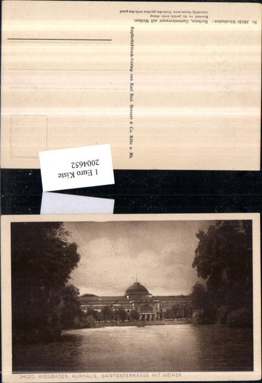 2004652,Wiesbaden Kurhaus Gartenterrasse m. Weiher