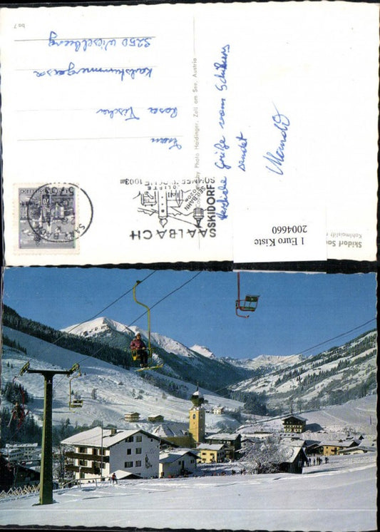 2004660,Saalbach Totale Kohlmaislift m. Zwölferkogel Sessellift Winterbild