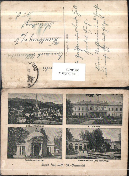 2004670,Bad Hall Totale Kurhaus Trinkhalle u. Kurpark Tassiloquelle Mehrbildkarte