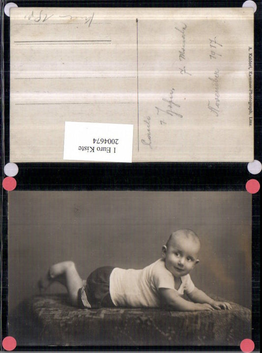 2004674,Foto AK Kind pub A. Kaldori Kammer-Photograph Linz 1917