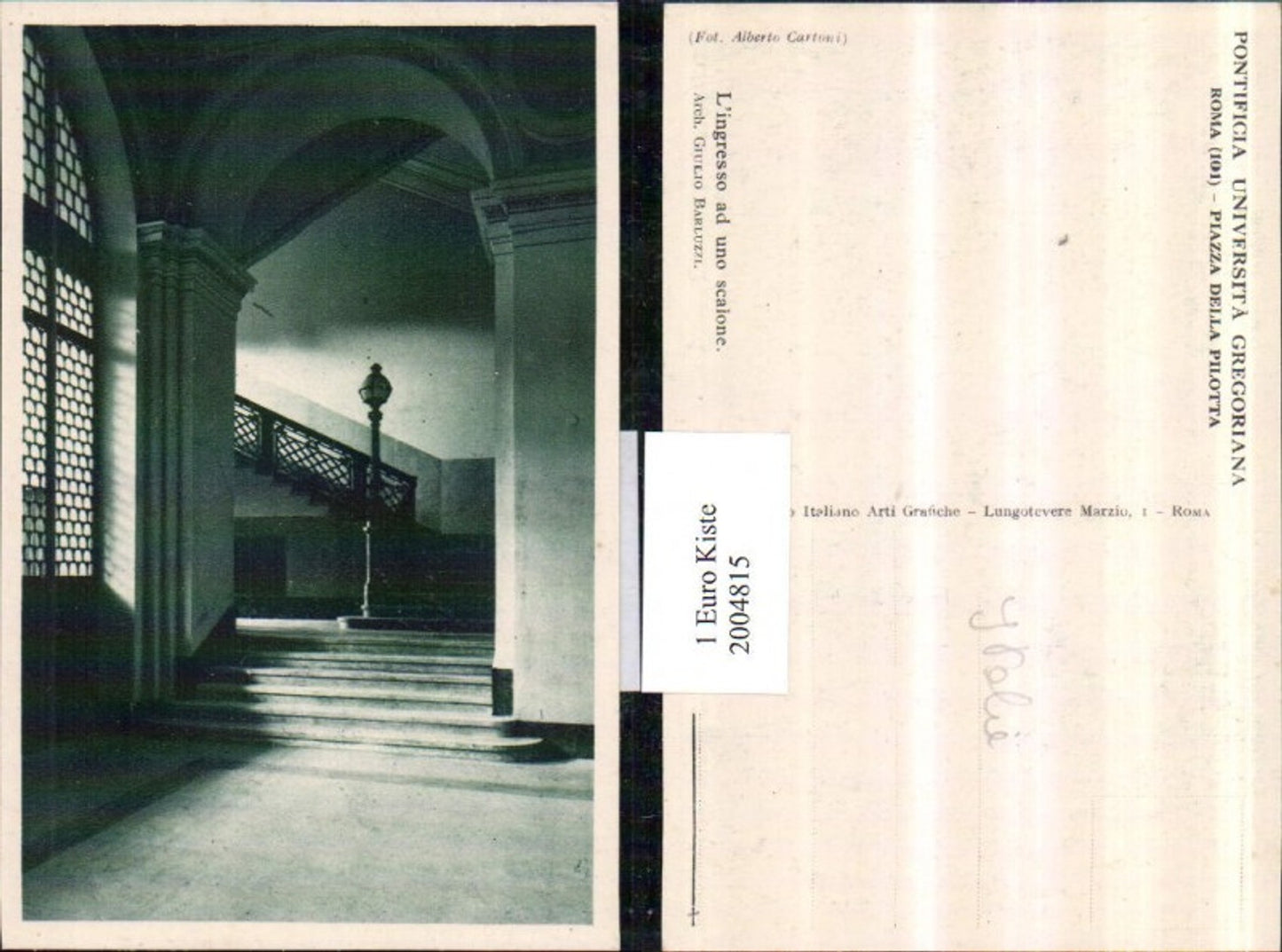 2004815,Roma Rom Piazza della Pilotta Palast L'ingresso ad uno scaione