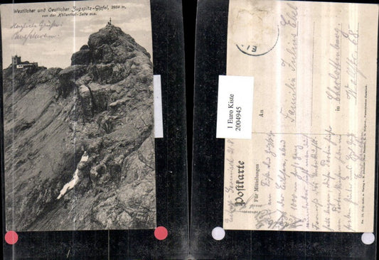 2004945,Westlicher u. Östlicher Zugspitz-Gipfel v. d. Höllental-Seite aus b. Garmisch-Partenkirchen