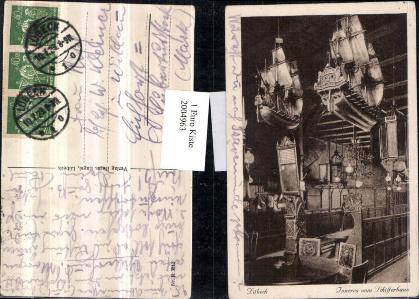 2004963,Lübeck Schifferhaus Innenansicht Schiffe