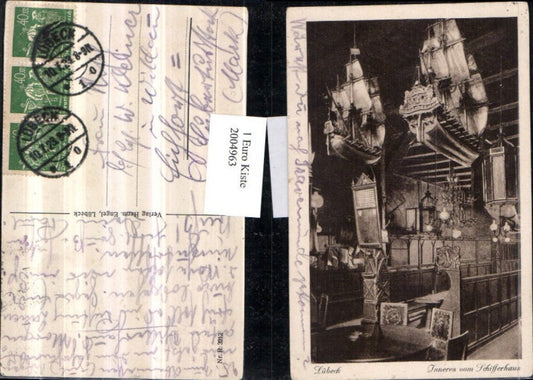 2004963,Lübeck Schifferhaus Innenansicht Schiffe