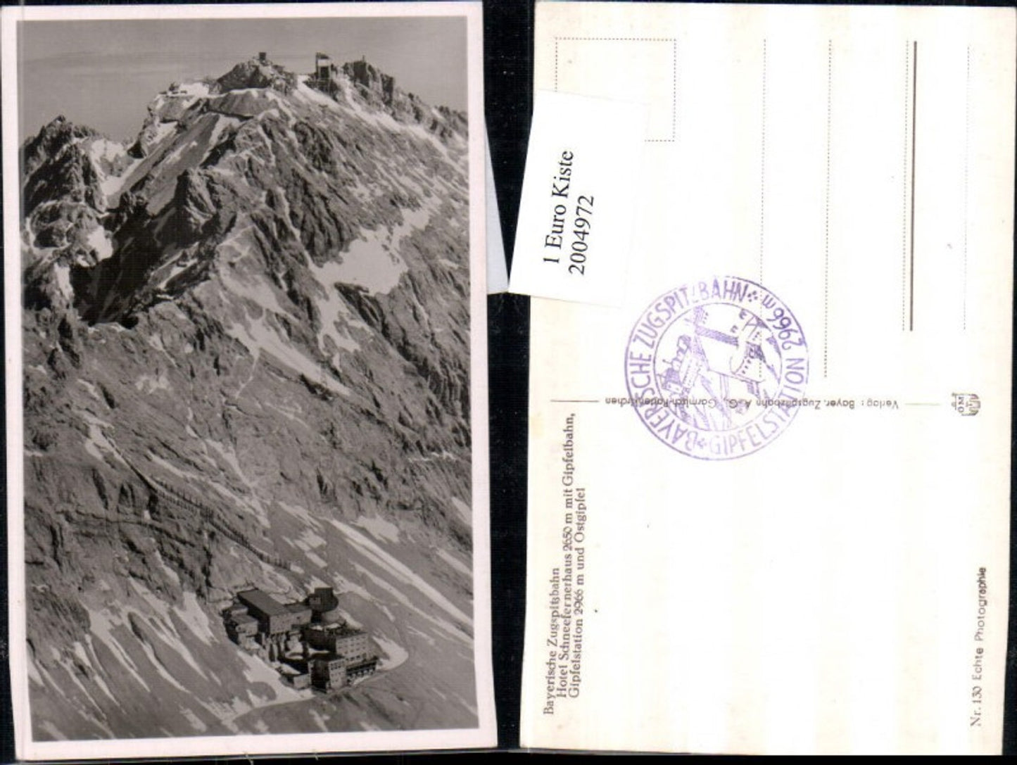 2004972,Bayerische Zugspitzbahn Hotel Schneefernerhaus m. Gipfelbahn Gipfelstation u. Ostgipfel