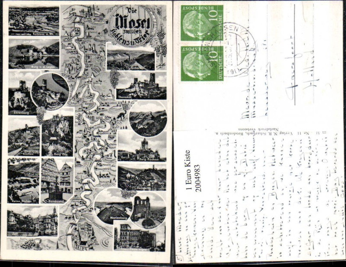 2004983,Mosel zwischen Koblenz u. Trier Ehrenburg Beilstein Zell Kobern Mehrbildkarte