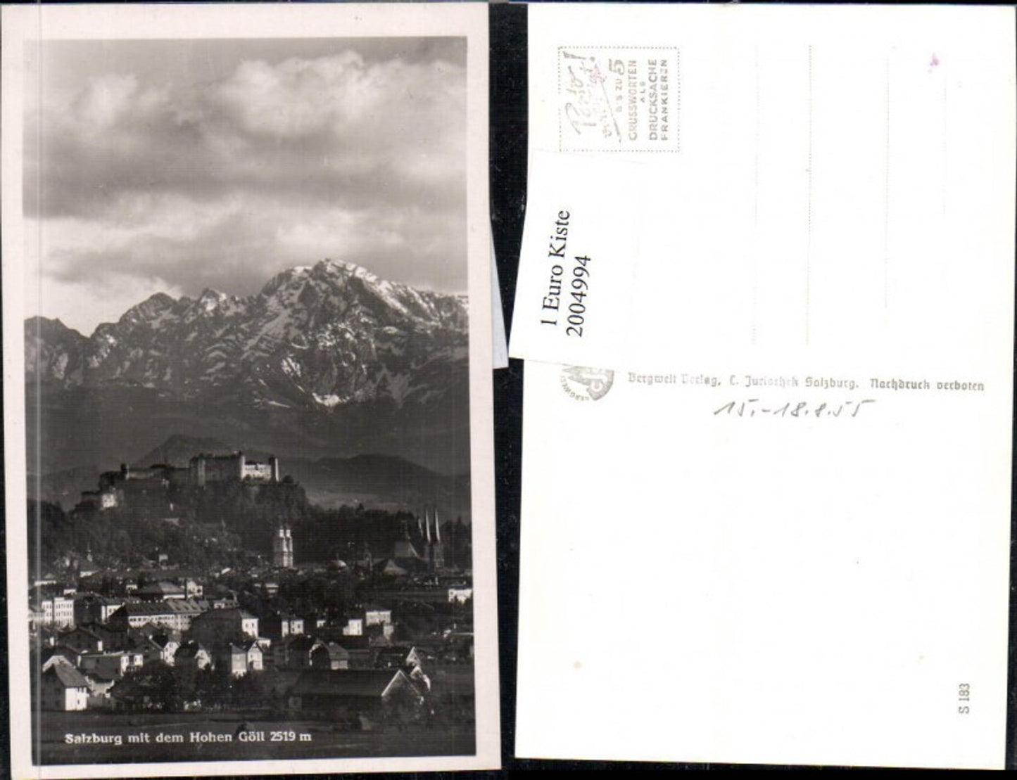 2004994,Salzburg totale m. d. Hohen Göll u. Festung