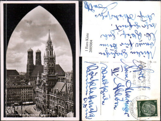 2005004,München Blick auf Rathaus u. Frauenkirche Kirche