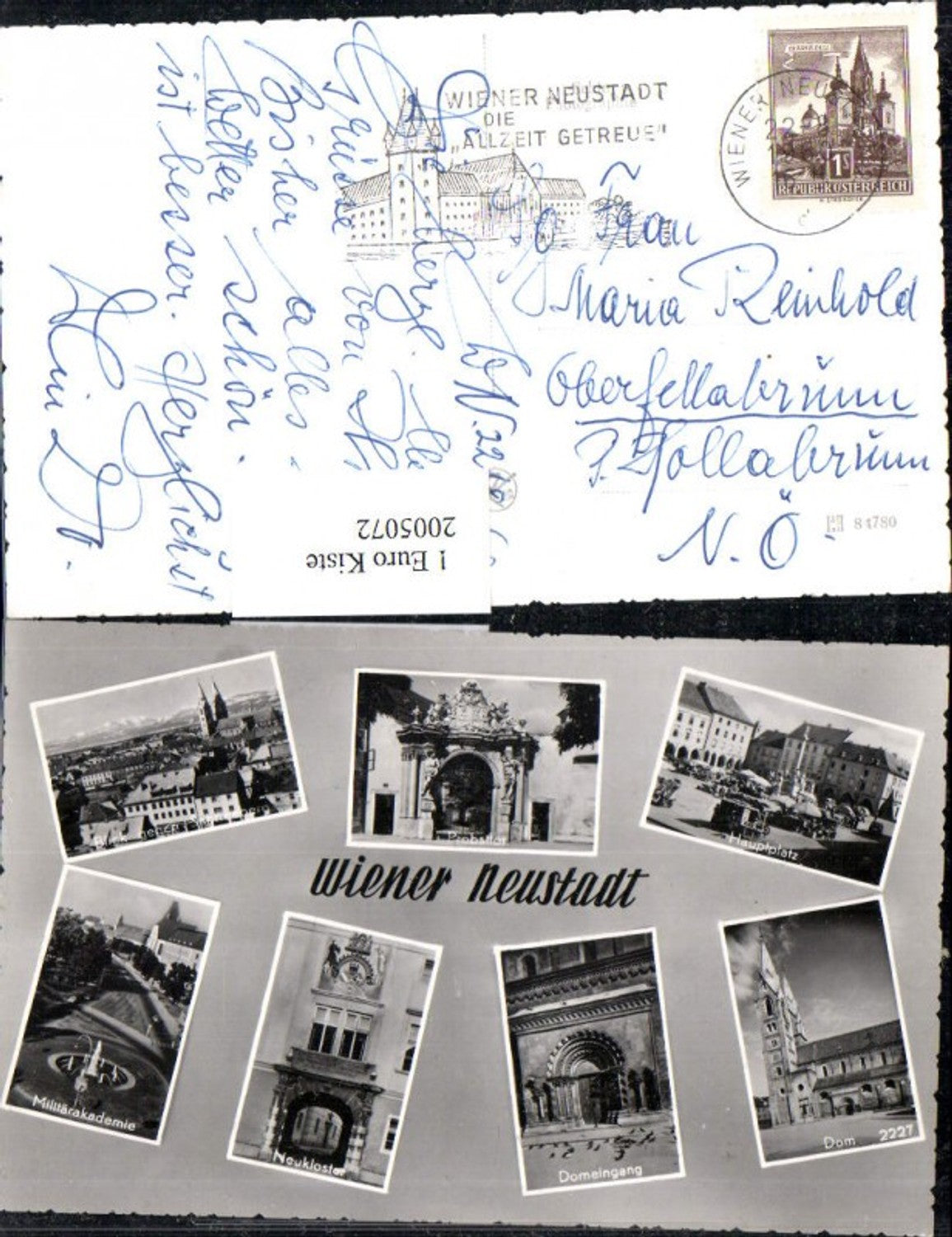 2005072,Wiener Neustadt Totale Probsttor Hauptplatz Dom Neukloster Militärakademie Mehrbildkarte