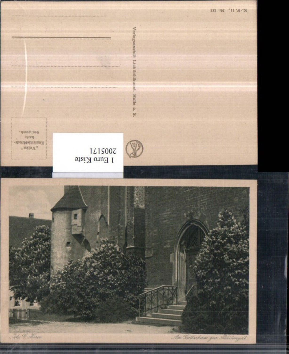 2005171,Künstler AK Joh. Horn Am Gotteshaus zur Blütenzeit Kirche