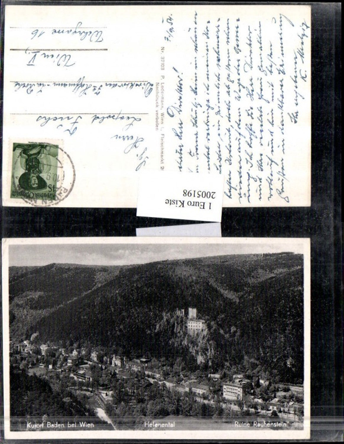 2005198,Baden b. Wien Helenental Totale m. Ruine Rauhenstein