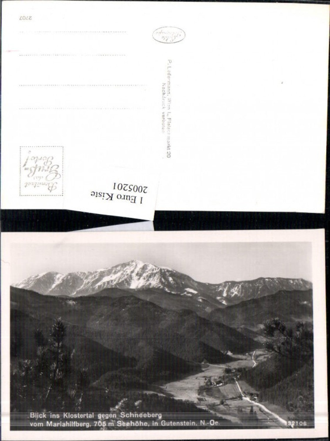 2005201,Blick ins Klostertal geg. Schneeberg v. Mariahilfberg in Gutenstein