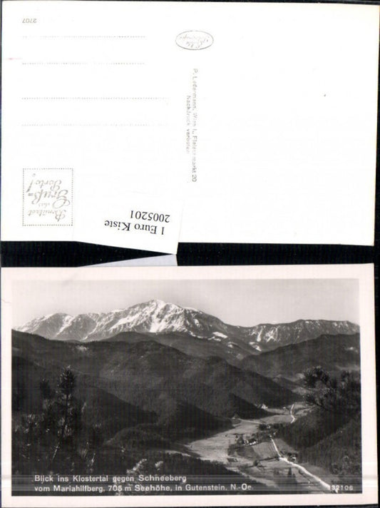 2005201,Blick ins Klostertal geg. Schneeberg v. Mariahilfberg in Gutenstein
