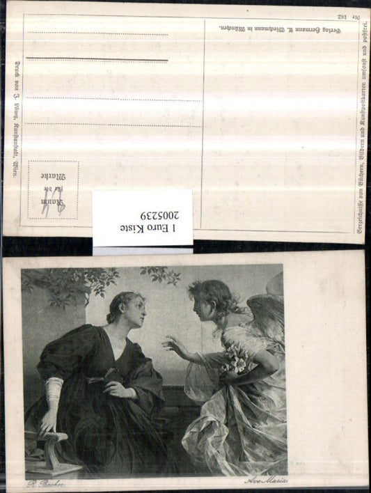 2005239,Künstler AK R. Bacher Ave Maria Frau u. Engel