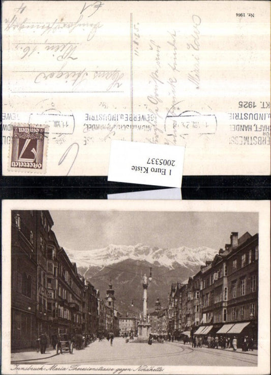 2005337,Innsbruck Maria Theresienstraße geg. Nordkette Straßenansicht Annasäule Geschäfte