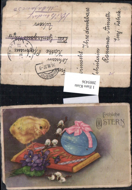 2005436,Ostern Küken Osterei Palmzweig Veilchen