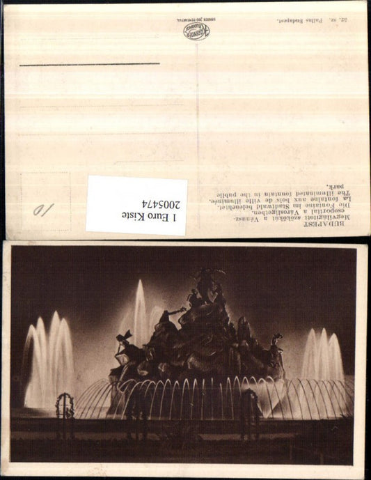 2005474,Springbrunnen Die Fontäne im Stadtwald beleuchtet