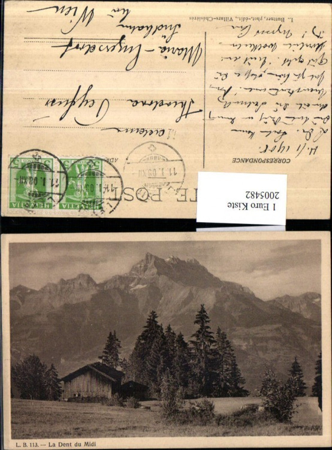 2005482,La Dent du Midi Holzhütte Bergkulisse