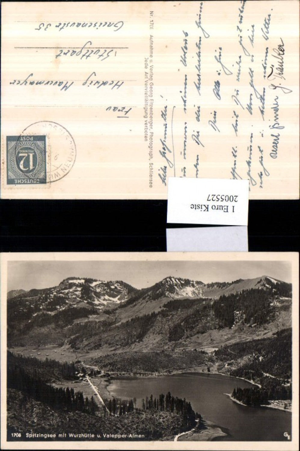 2005527,Spitzingsee See m. Wurzhütte u. Valepper-Almen b. Schliersee