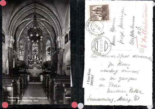 2005567,Semmering Kircherl Kirche am Hochweg Innenansicht Altar