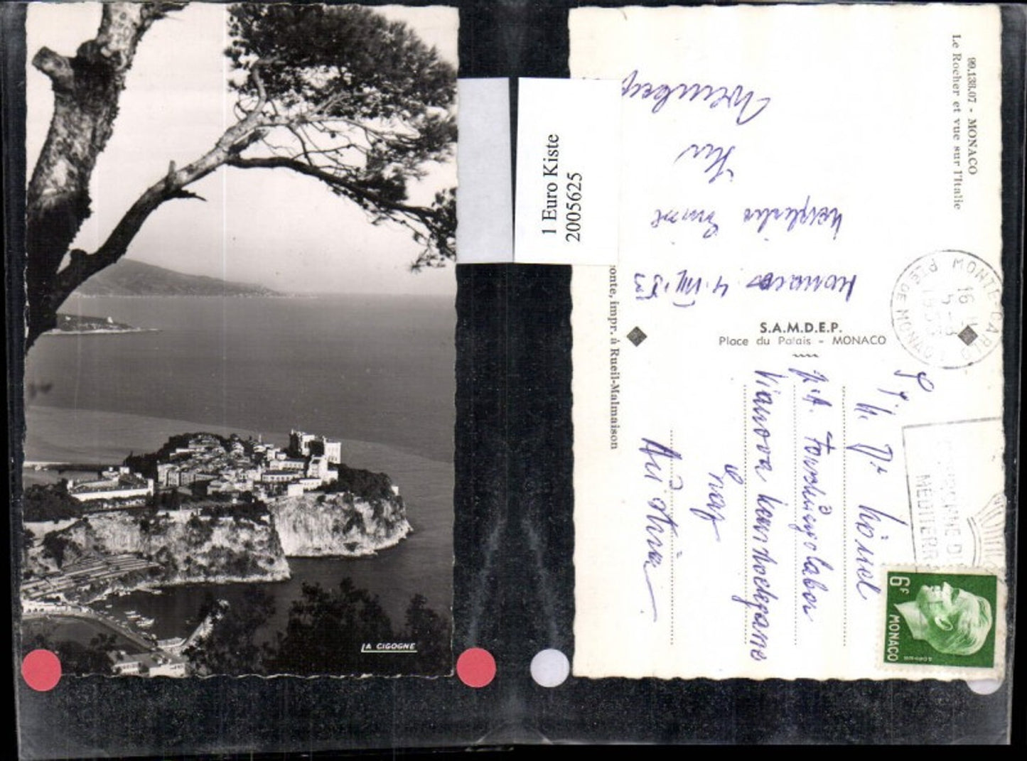 2005625,Monaco Le Rocher et vue sur l'Italie Totale