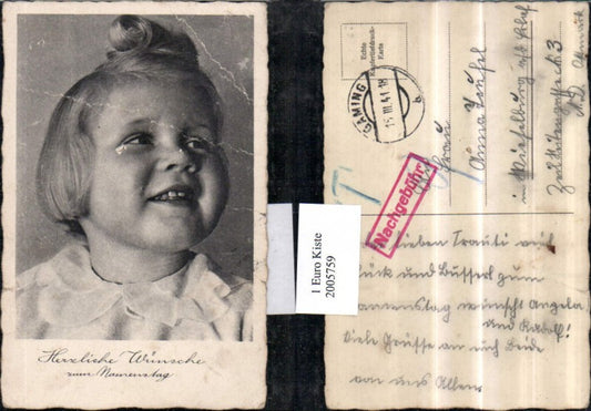 2005759,Namenstag süßes Kind m. Locke Portrait