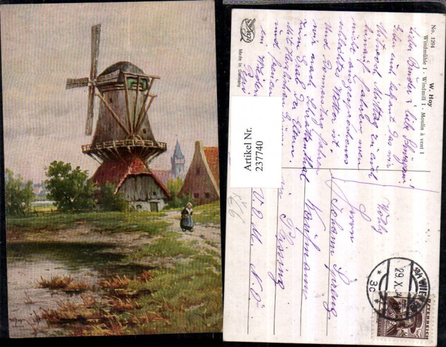 237740,Degi AK 1294 Künstler W. Hoy Windmühle Mühle