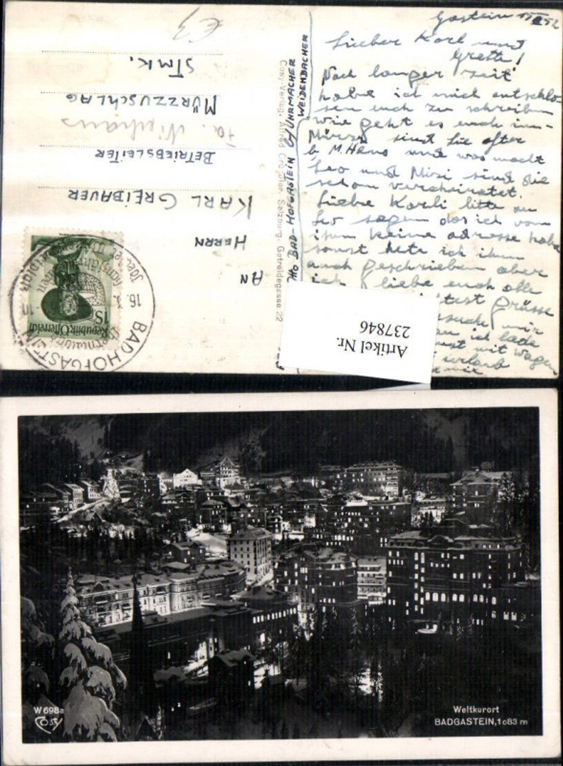 Alte Ansichtskarte – Old Postcard