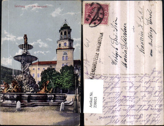 238023,Salzburg Glockenspiel Rathausturm Brunnen