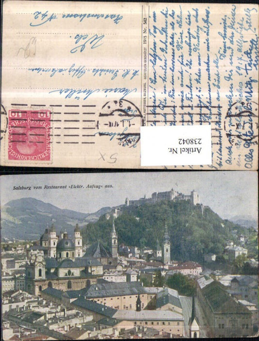 238042,Salzburg Teilansicht v. Restaurant Elektrischer Aufzug aus