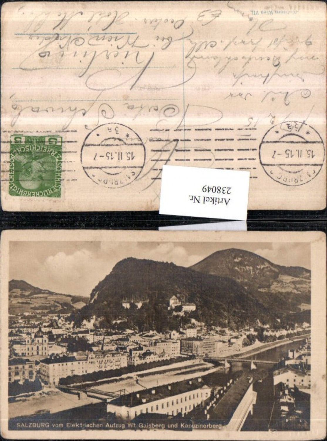 238049,Salzburg Totale v. Elektrischen Aufzug m. Gaisberg u. Kapuzinerberg