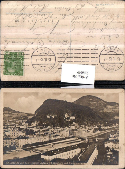 238049,Salzburg Totale v. Elektrischen Aufzug m. Gaisberg u. Kapuzinerberg