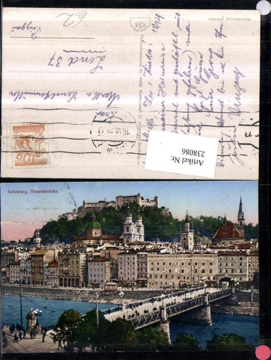 238086,Salzburg Teilansicht Staatsbrücke Brücke u. Festung