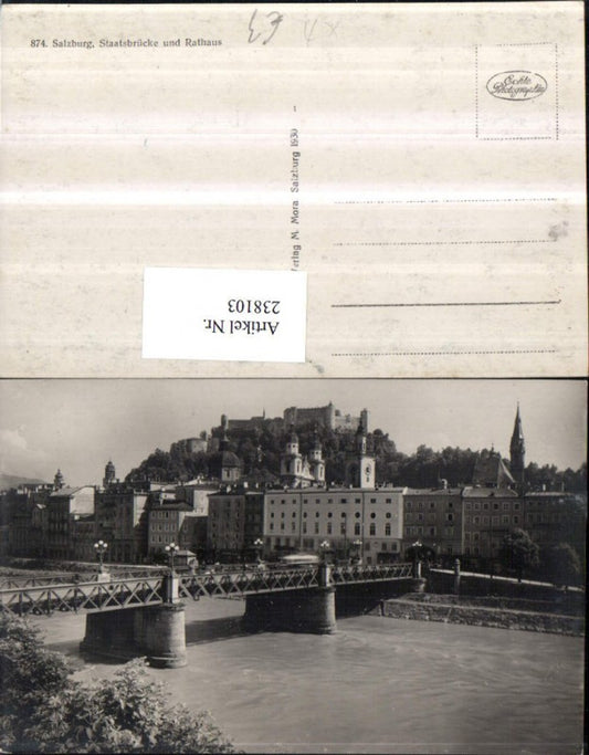 238103,Salzburg Teilansicht Staatsbrücke Brücke u. Rathaus
