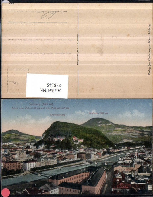 238145,Salzburg Totale Blick v. Mönchsberg auf d. Kapuzinerberg