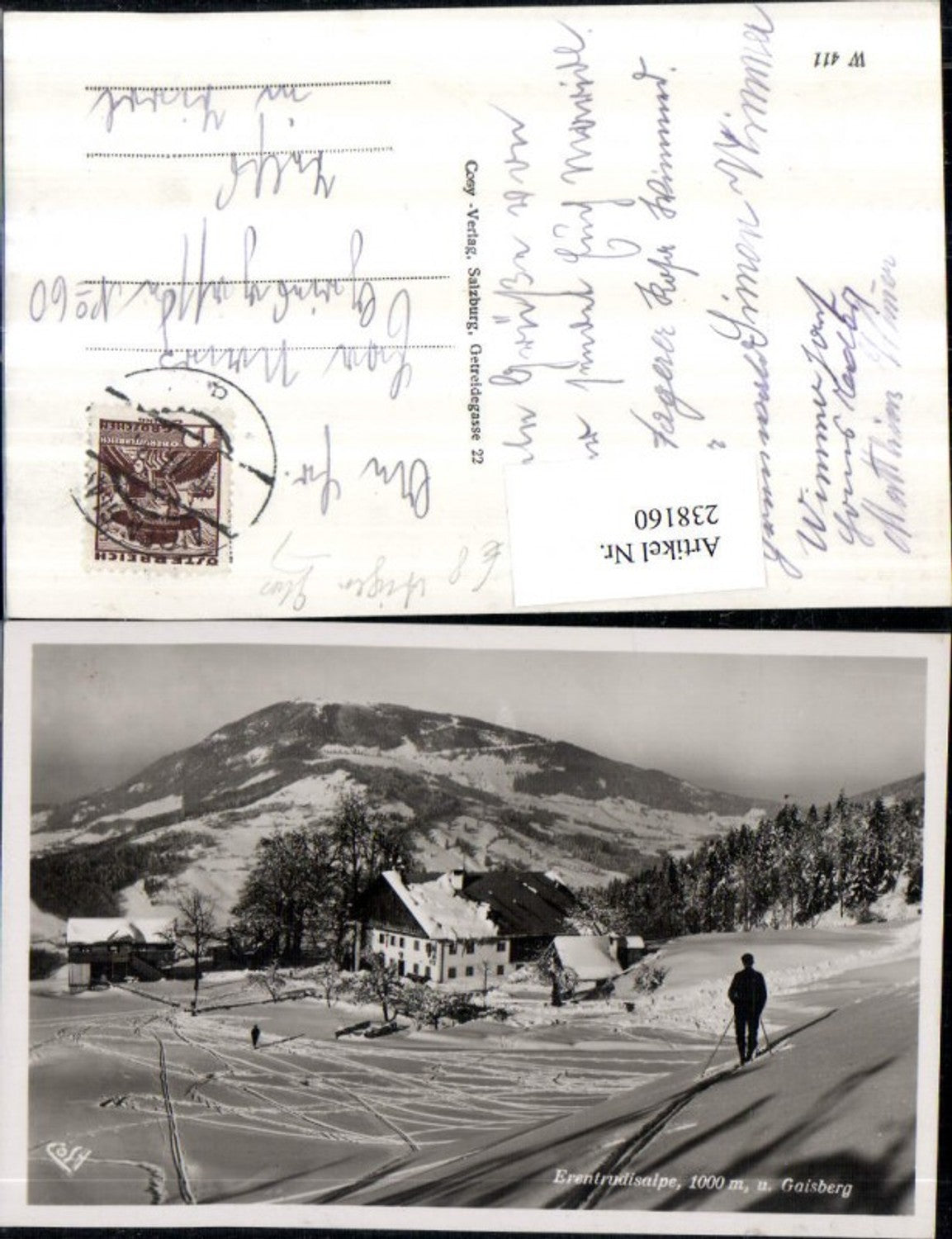 238160,Aigen-Glas Erentrudisalpe Gasthof u. Gaisberg Winterbild pub Cosy