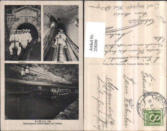 238209,Salzbergwerk Dürrnberg b. Hallein See Ausfahrt Rutsche Mehrbildkarte