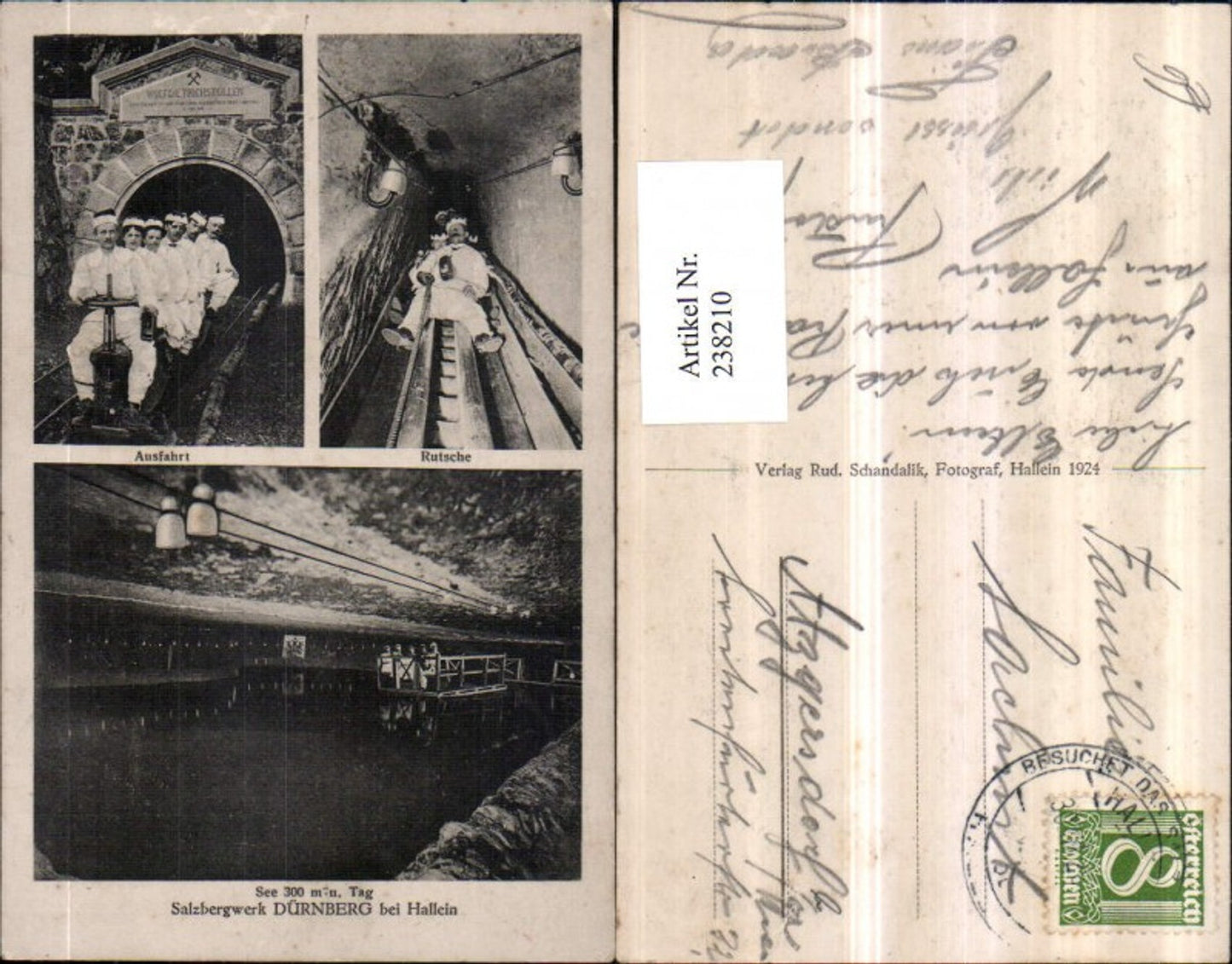238210, Dürrnberg salt mine near Hallein, lake exit, slide, multi-view map