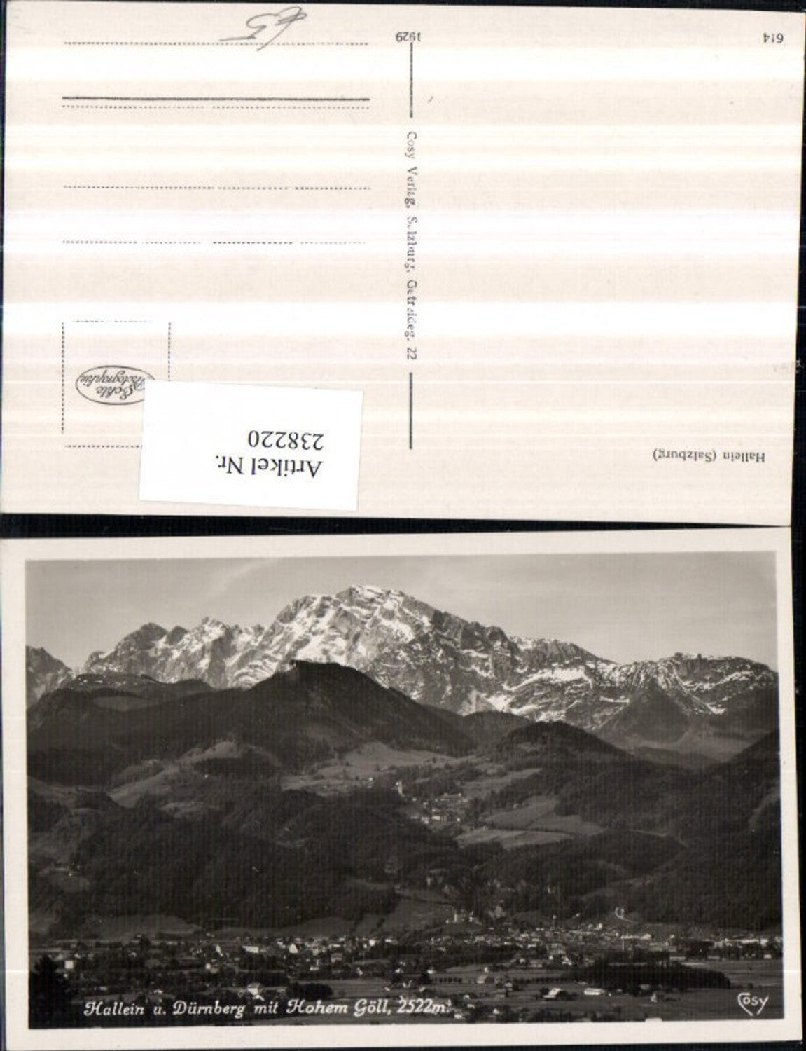 238220,Hallein u. Dürrnberg Totale m. Hohem Göll