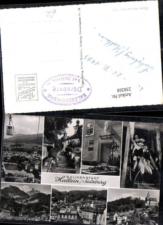 238268,Hallein Totale Salzbergbahn Seilbahn Gruber-Grab Dürrnberg Gericht Mehrbildkarte