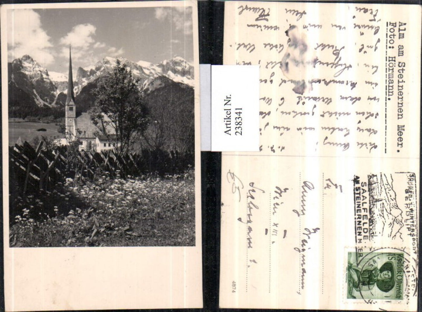 238341,Alm am Steinernen Meer b. Saalfelden Kirche Partie